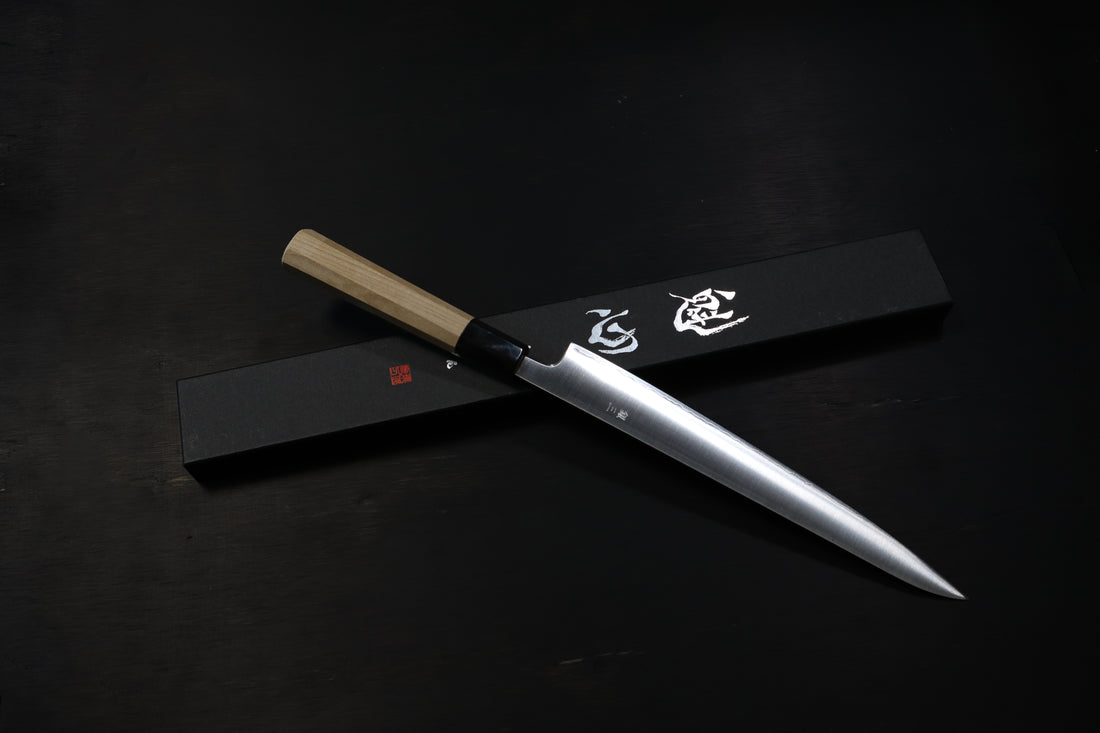 NAKAMURA GINSAN KAISHIN THIN SERIES SUJIHIKI 240MM MAGNOLIA HANDLE