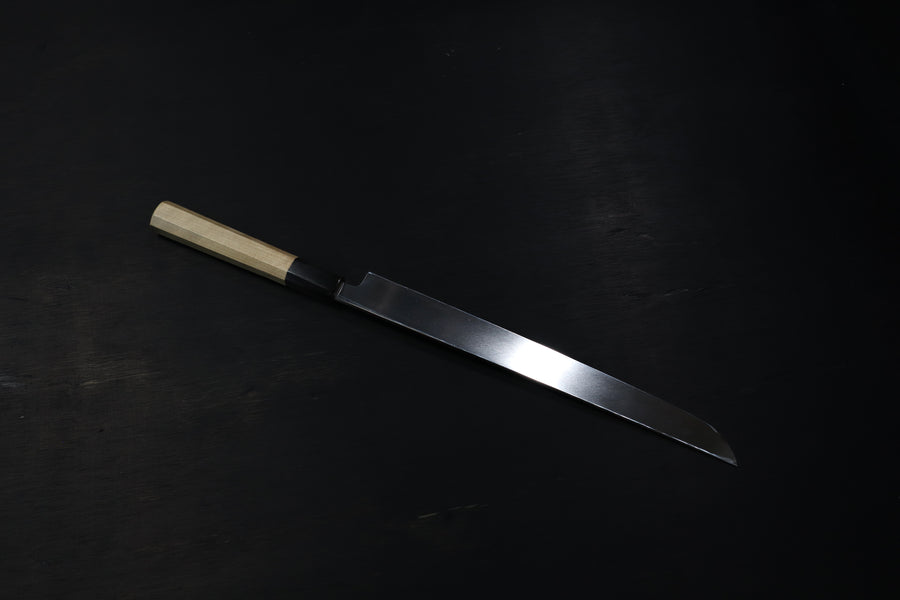 SAKAI KIKUMORI VG10 MIRROR FINISH SAKIMARU TAKOHIKI 270MM MAGNOLIA HANDLE