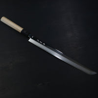 SAKAI KIKUMORI VG10 MIRROR FINISH SAKIMARU TAKOHIKI 300MM MAGNOLIA HANDLE